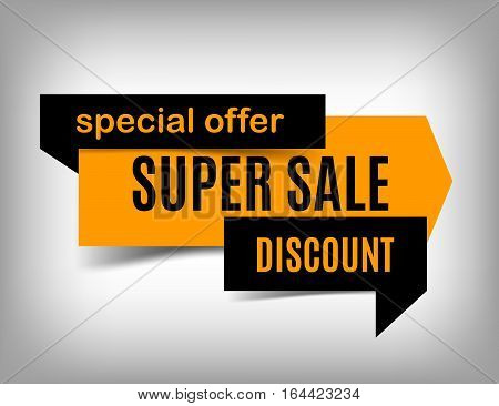 Sale banner design. Orange trendy discount poster special offer. Vector illustration eps 10