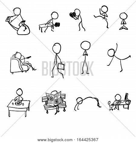 stick men sport and recreation vector story