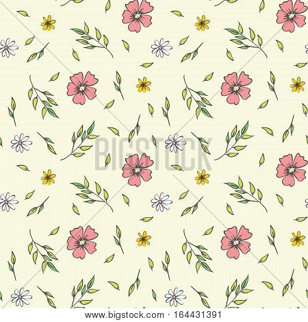 Flowers seamless pattern, illustration picture for your design