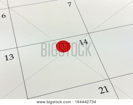 Mark your date on Valentine day on the calendar marker on calendar 14 February love plan close-up 14 Feb