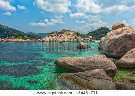 landscape on Tao's island in Thailand a favourite place of divers