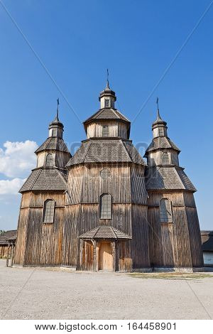 Temple of the Virgin cover in the Zaporozhye Sech. vertical image