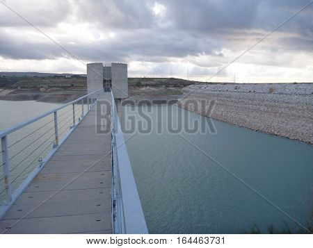 Asprokremmos Dam Water Reservoir In Cyprus