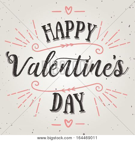 Happy valentine day vector card. Holiday background card poster design