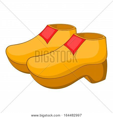 Wooden shoe icon. Cartoon illustration of wooden shoe vector icon for web design