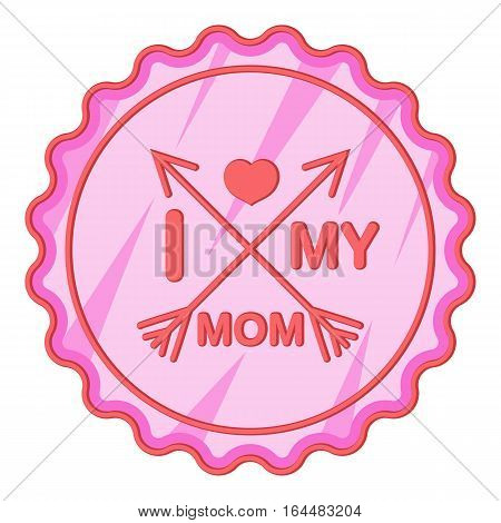 Moters Day badge icon. Cartoon illustration of Moters Day badge vector icon for web design