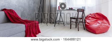 Modern Interior With Red Elements