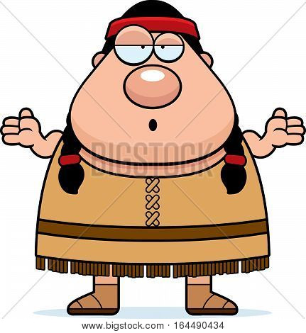 Cartoon Native American Confused