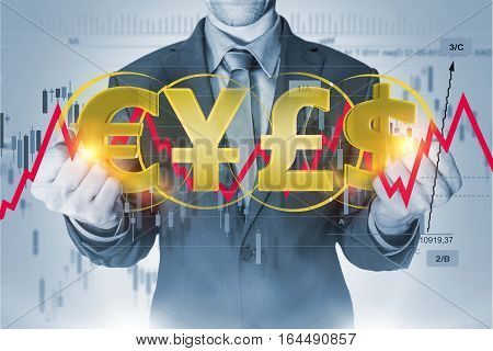 The Ultimate Currency Trader. Professional Forex Player Abstract Concept with 3D Rendered Elements.