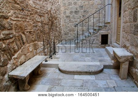 Small Courtyard In Korcula Old Town, Croatia