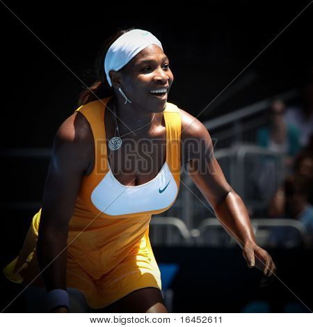 MELBOURNE, Australien - 23 januar: Serena Williams på hendes vej til 2010 Australian Open titel. Jan