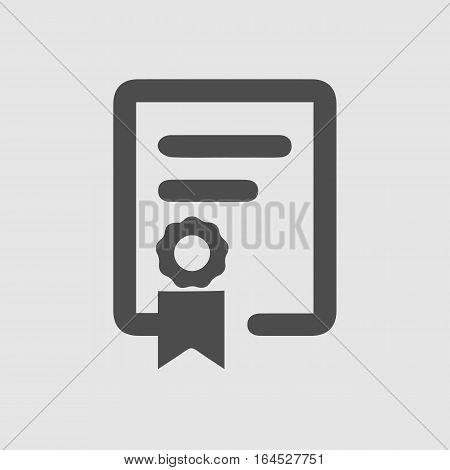 Certificate vector icon eps 10. Diploma simple isolated sign symbol.