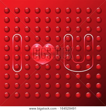 I LOVE YOU message in red game board or other.