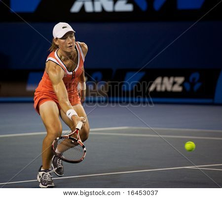 MELBOURNE - 23 januari: Samantha Stosur av Australien i hennes tredje rundan vinna över Alberta Brianti av 