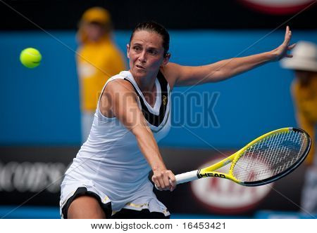 MELBOURNE - Januar 18: Roberta Vinci Italiens in ihre erste Runde Verlust zu Alicia Molik Australiens 