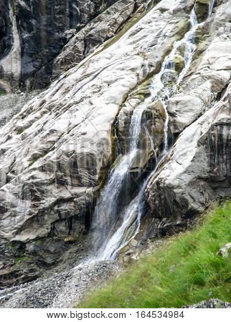 Mountain landscape in the area of Mount Elbrus. The gorge Adyr-Su Russia