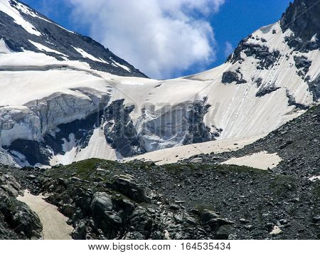 Mountain landscape in the area of Mount Elbrus. The gorge Adyr-Su Russia