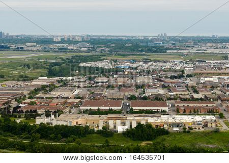 Aerial view at Edmonton city suburb. Edmonton city Alberta province Canada