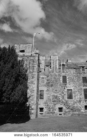 An external view of the tower building at Elcho castle