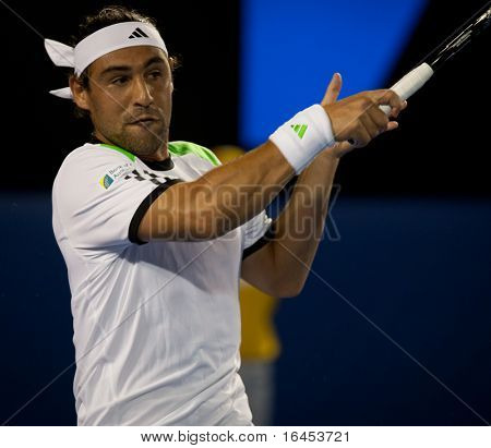 MELBOURNE - Ocak 19: Marcos Baghdatis Kıbrıs Juan Martin Del Potr üzerinde yaptığı ikinci turda kazanmak