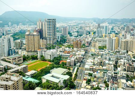 Aerial view of Kaohsiung City special municipality in the Republic of China on Taiwan Asia