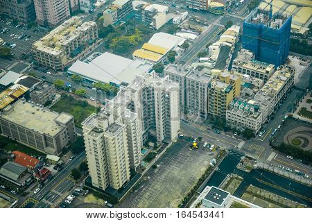 Aerial view of Kaohsiung City special municipality in the Republic of China on Taiwan Asia