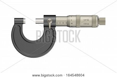 Micrometer isolated on white background 3D rendering