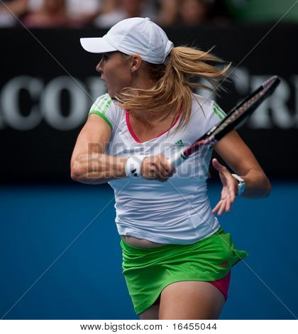 MELBOURNE - Januar: Alicia Molik Australiens in ihre erste Runde Sieg gegen Roberta Vinci von Italien