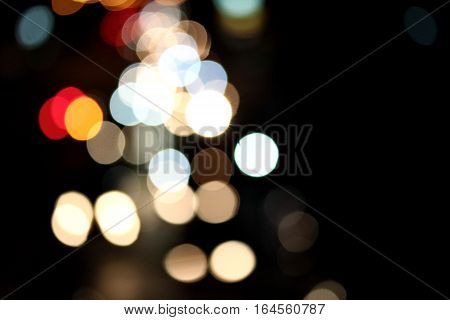 Night City Street Lights Bokeh Background.