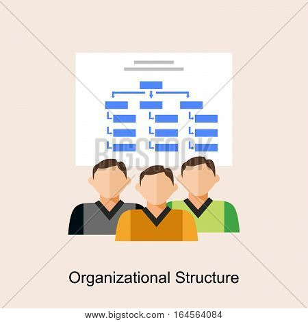 Organizational structure concept. Organization diagram. flat design.