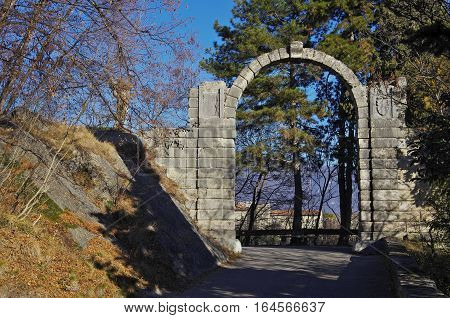 Stony Arch At The Entrance Of The 