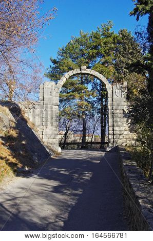 Stony Arch At The Entrance Of The 