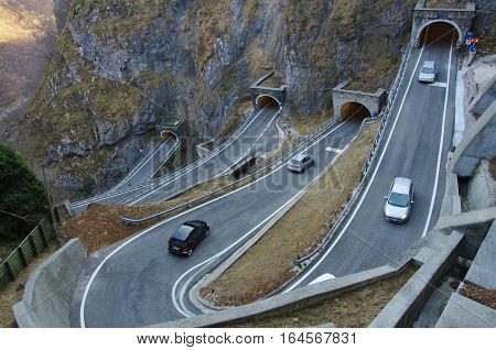 The Curvy And Dangerous Road Of San Boldo Pass.