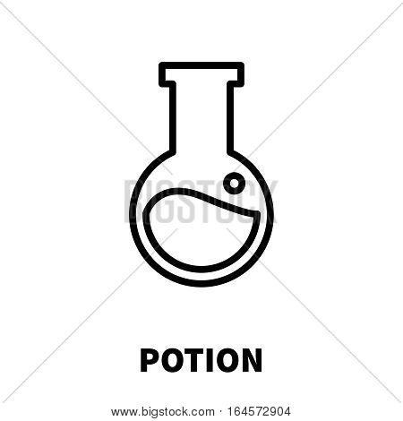 Potion icon or logo in modern line style. High quality black outline pictogram for web site design and mobile apps. Vector illustration on a white background.