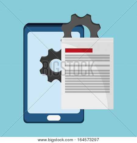 smartphone document gear work vector illustrastion eps 10