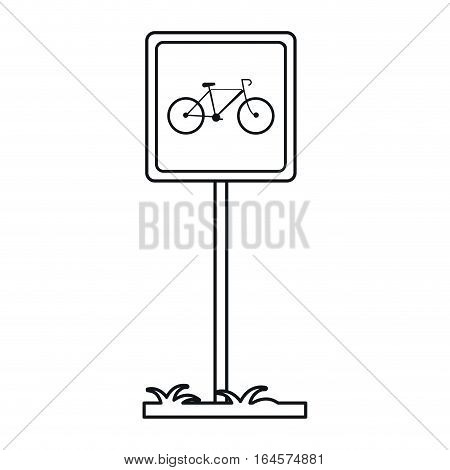 bycicle road sign parking post linear vector illustration eps 10