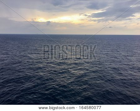 Sea and Cloudy, Beautiful blue sky background