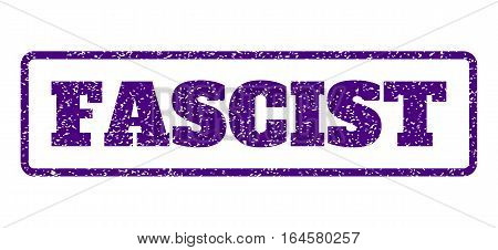 Indigo Blue rubber seal stamp with Fascist text. Vector tag inside rounded rectangular shape. Grunge design and dirty texture for watermark labels. Horisontal sign on a white background.