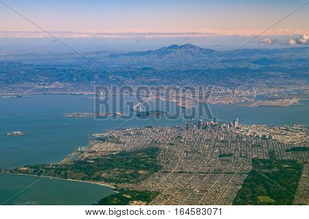 Aerial View Of San Francisco Downtown Cityscape