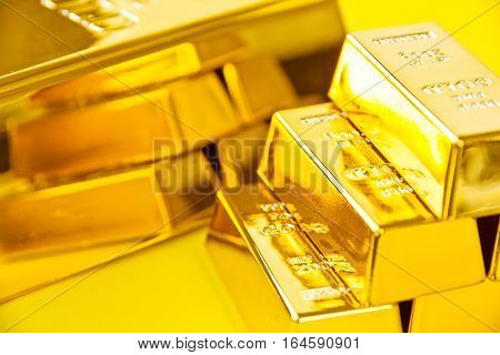 Gold bars background, Financial, business investment concept