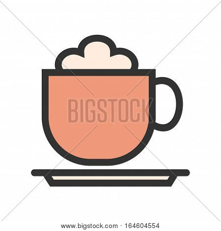 Cappucino, cup, coffee icon vector image. Can also be used for coffee shop. Suitable for web apps, mobile apps and print media.