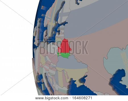 Belarus With National Flag