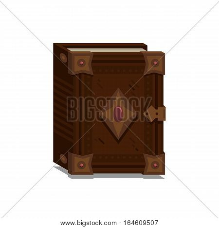 Old 3d colorful book or tutorial. Isometric flat classbook or textbook icon. Education symbol logo. Illustration vector art.