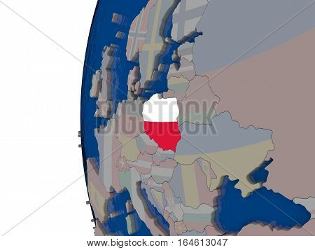 Poland With National Flag