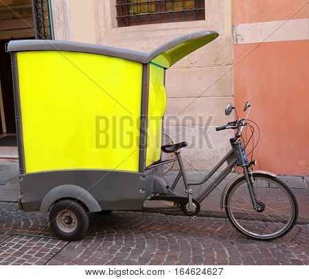 Vehicle With Pedals Type Bicycle Of A Express Courier With The L