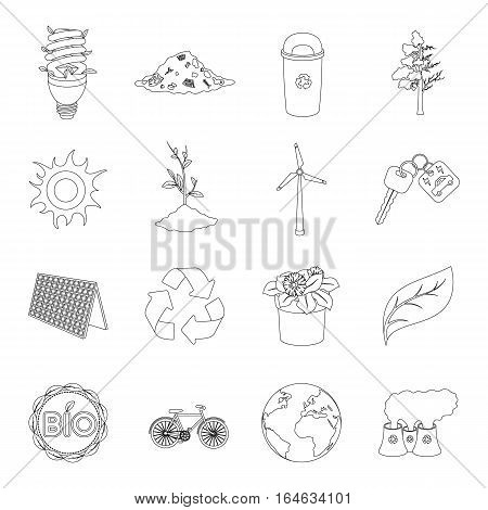 Bio and ecology set icons in outline design. Big collection of bio and ecology vector symbol stock illustration
