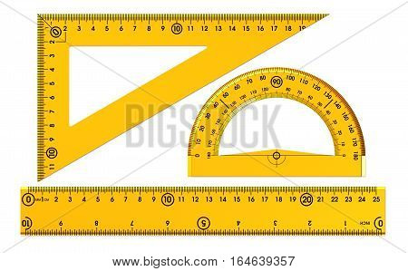 Plastic rullers isolated on white, 3d illustration