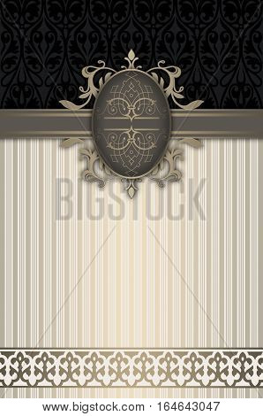 Vintage background with decorative ornamentpatterns and frame. Book cover or vintage card design.
