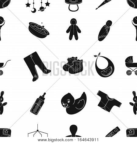 Baby born pattern icons in black design. Big collection of baby born vector symbol stock
