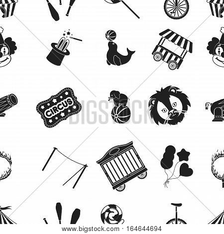 Circus pattern icons in black style. Big collection of circus vector symbol stock